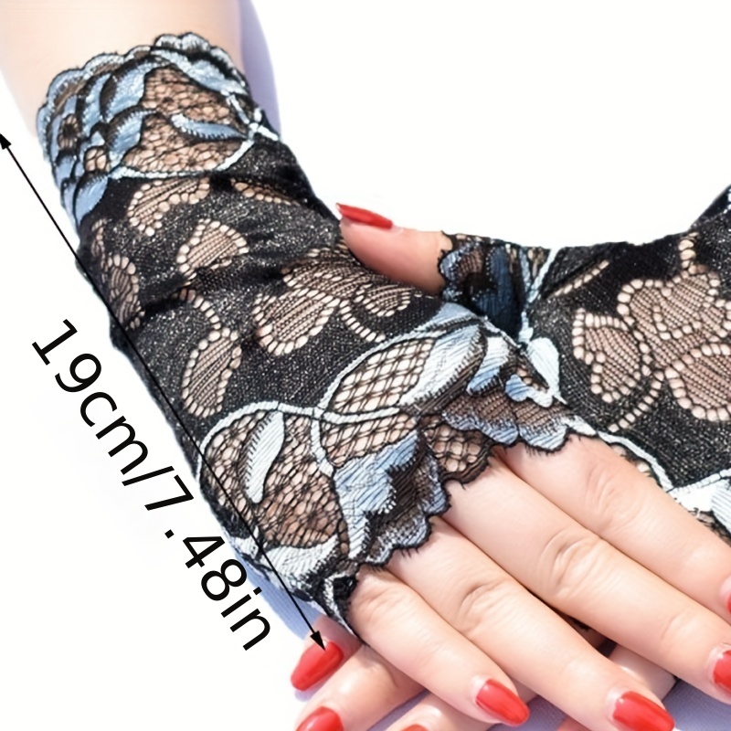 Breathable Lace Half Fingerless Gloves Weddings Bridal - Temu Canada