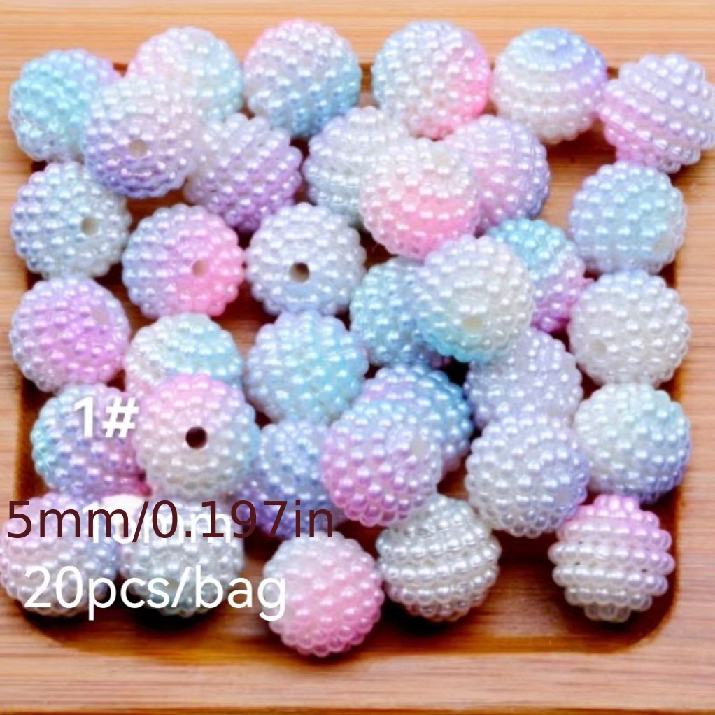 Bayberry Ball Gradient Acrylic Beads For Jewelry Making Diy - Temu