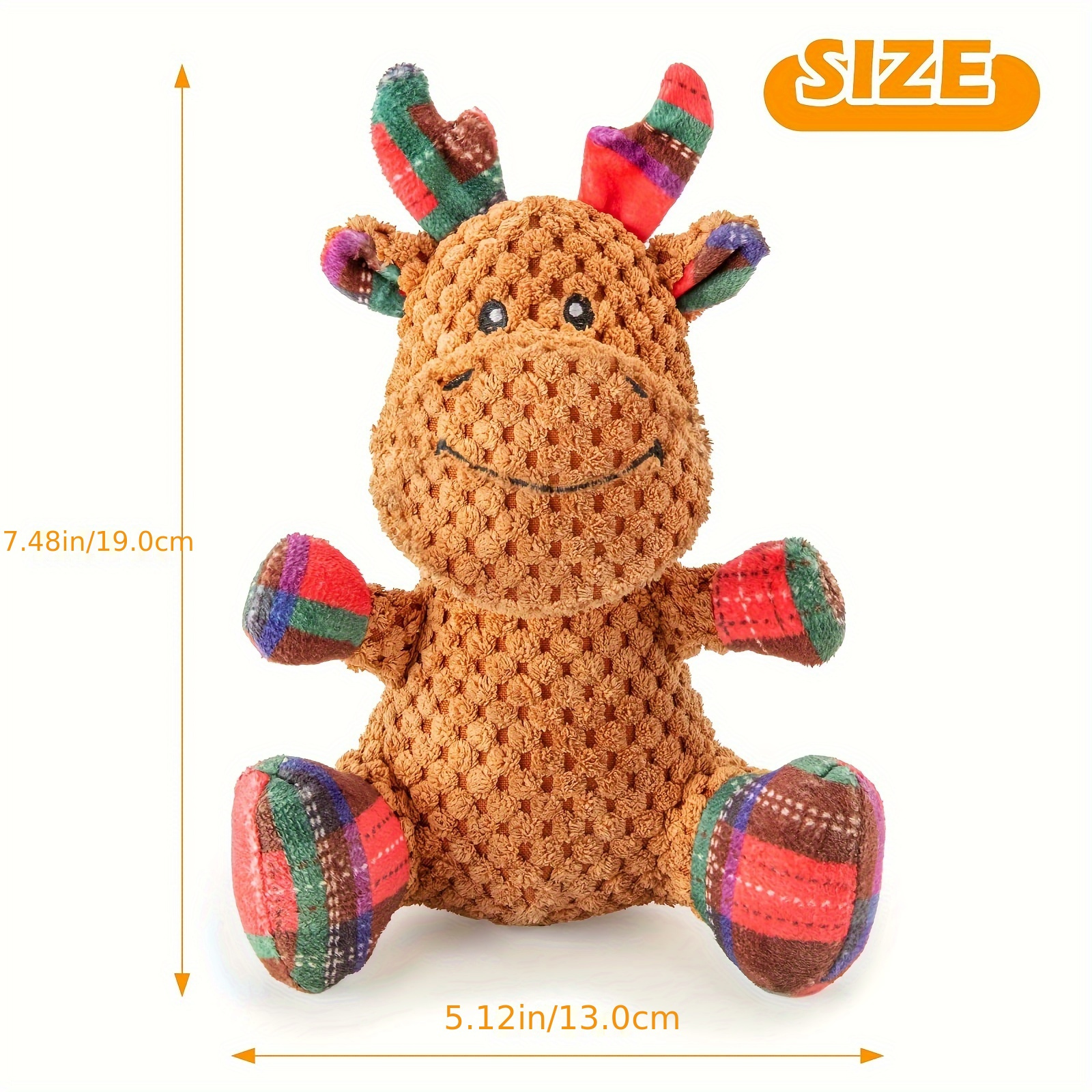 1pc christmas elk design pet grinding teeth squeaky plush toy durable chew toy for dog interactive supply 2