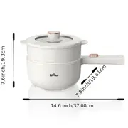 bear electric hot pot with steamer 1 6l rapid noodles cooker and multifunctional portable ramen cooker non stick mini hot pot for steak egg oatmeal and soup with adjustable power perfect for quick and easy meals details 5