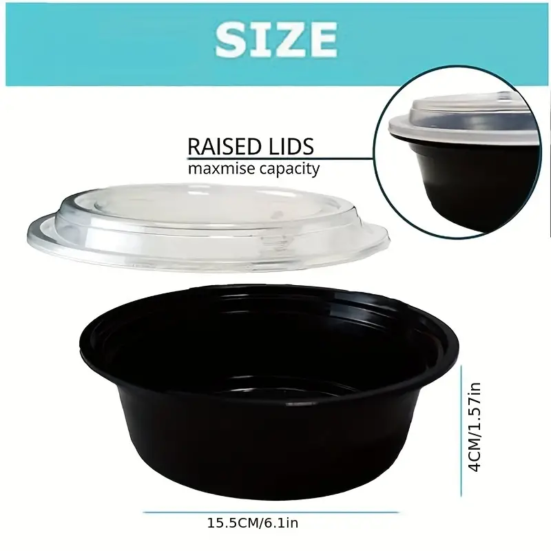 Disposable Food Round Plastic Container With Lid Reusable - Temu