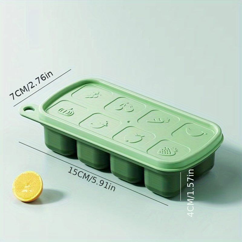 Ice Cube Tray With Lid Food Grade Silicone Ice Cube Mold - Temu