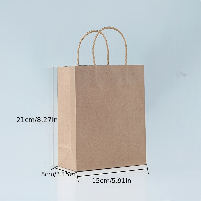 TEMU Kraft Shopping Bags - For Gifts, , Or Takeout - X 8.27cm X 15cm