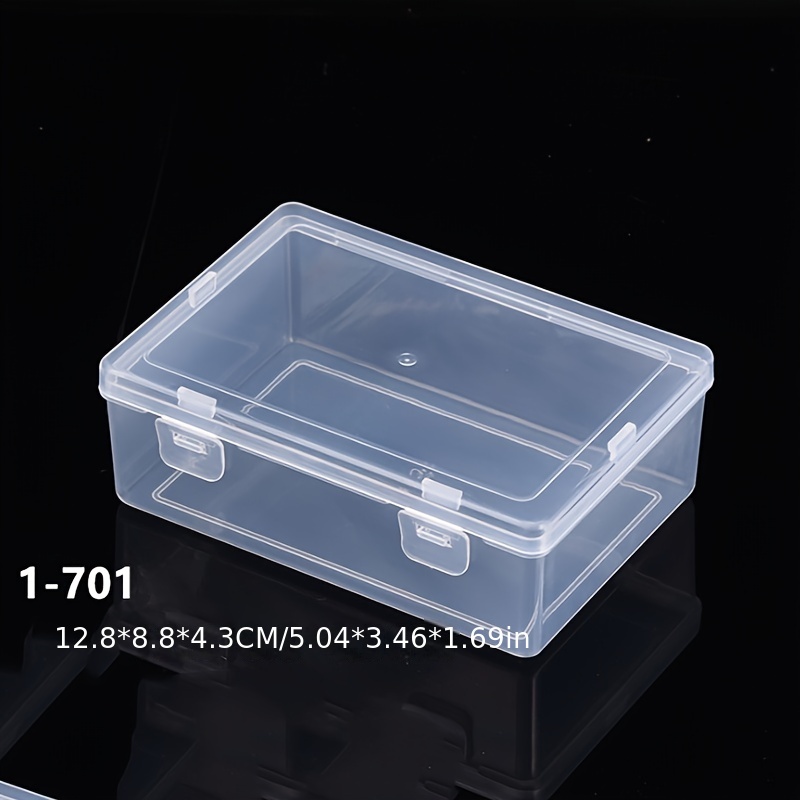1pc Rectangular Plastic Transparent With Lid Storage Box