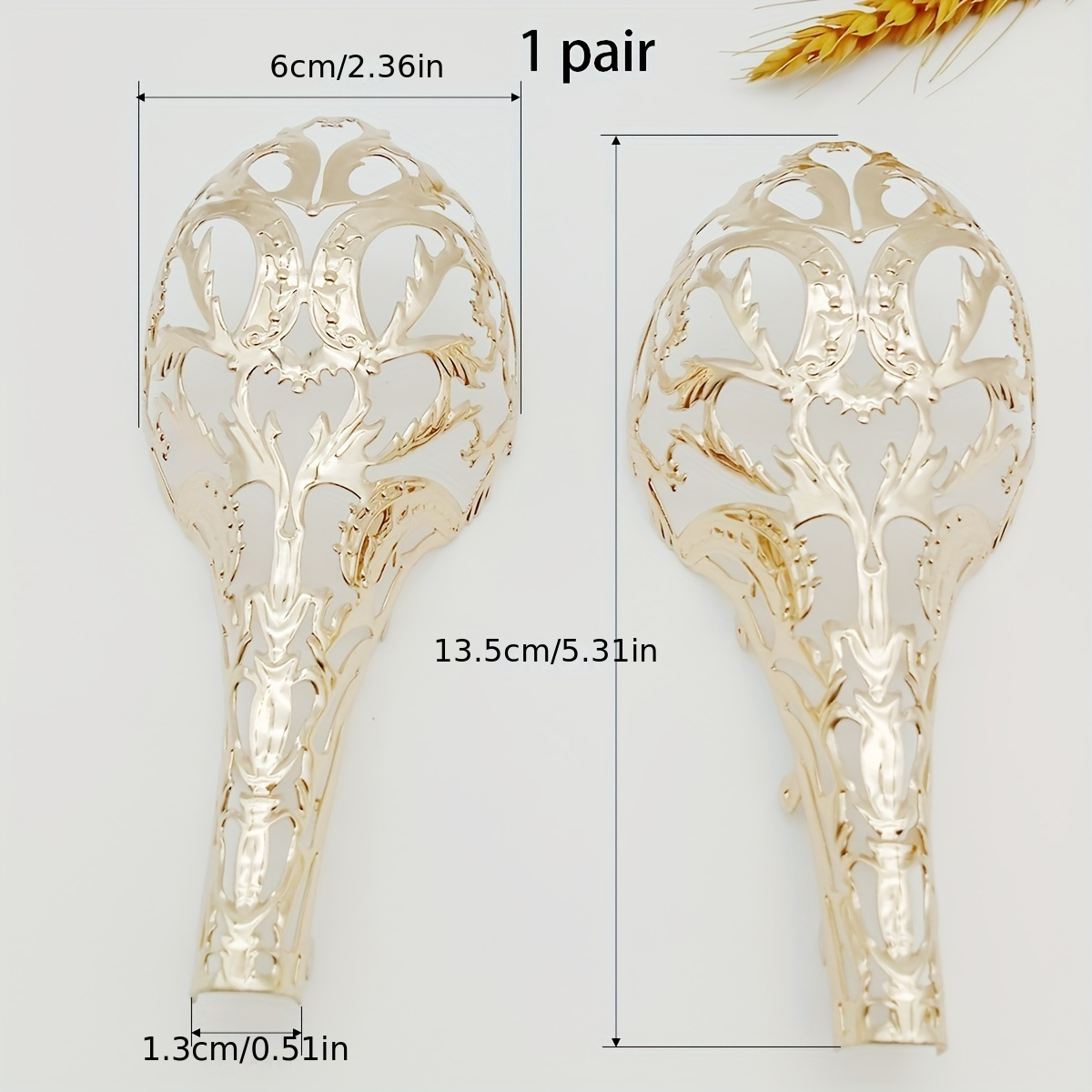 1 Pair Of Retro Phoenix Heel Set Back Heel Decoration Hollow Metal Sheet Additions Wedding Shoes High Heels Women Shoe Covers