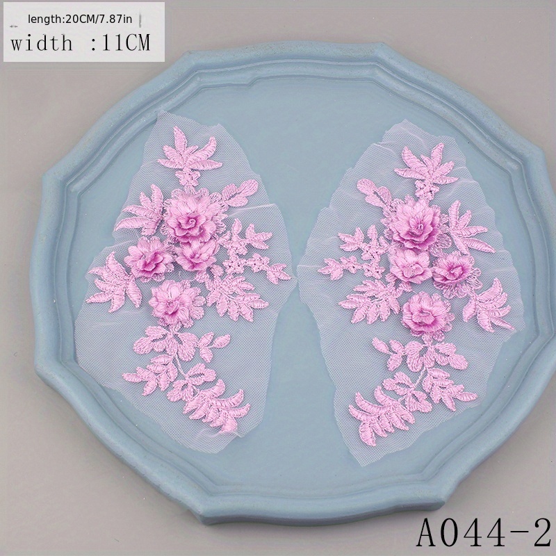 Colorful 3d Embroidery Applique Wedding Dress Accessories - Temu Australia