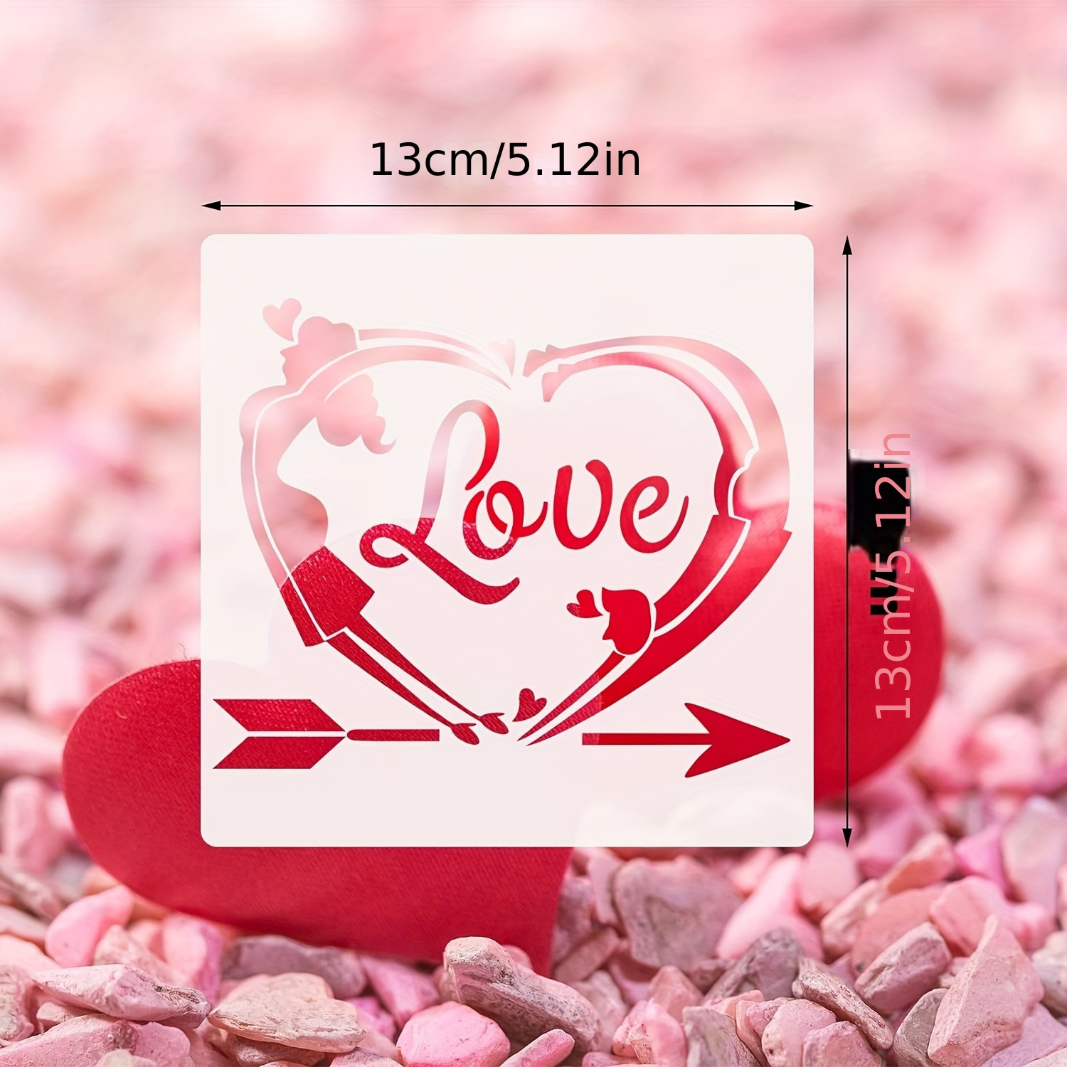 25pcs Valentine's Day Theme Painting Stencils 5.12*5.12inch LOVE Stencils,  Reusable, DIY Painting Templates For Art And Crafts Scrapbooking Wood Paint