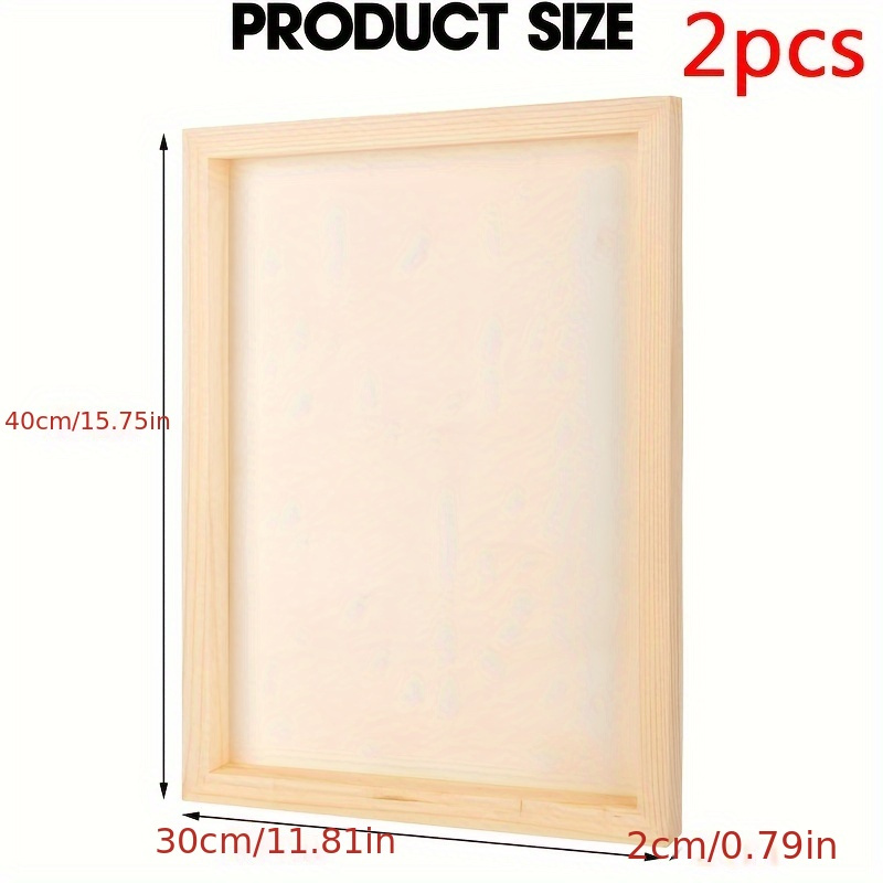2pcs Wood , Wood Canvas Rectangle Wooden Panel Boards For Painting, Pouring, Arts Use With Oils, Acrylics