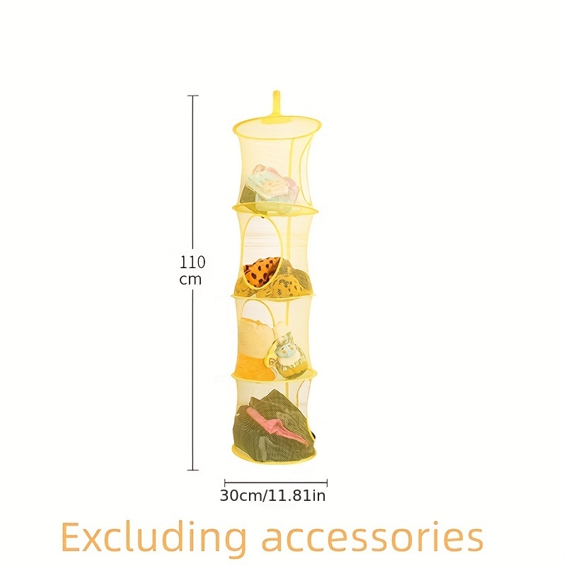 Foldable Hanging Basket, Breathable Four Grid Storage Basket