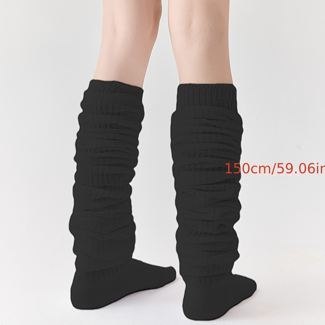TEMU 1pair Loose Socks, Pile Socks, Jk Socks Calf Socks, Loosesocks Lolita Style Japanese Bubble Socks Long Socks, Women's Socks, White Warm Leg