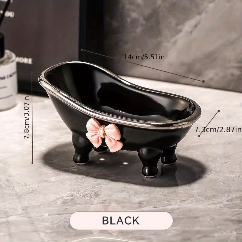 1pc Cute Bathtub Shaped Soap Dish, Ceramic Soap Holder, Cute Creative Soap  Tray, Soap Organizer For Home Bathroom, Bathroom Decor