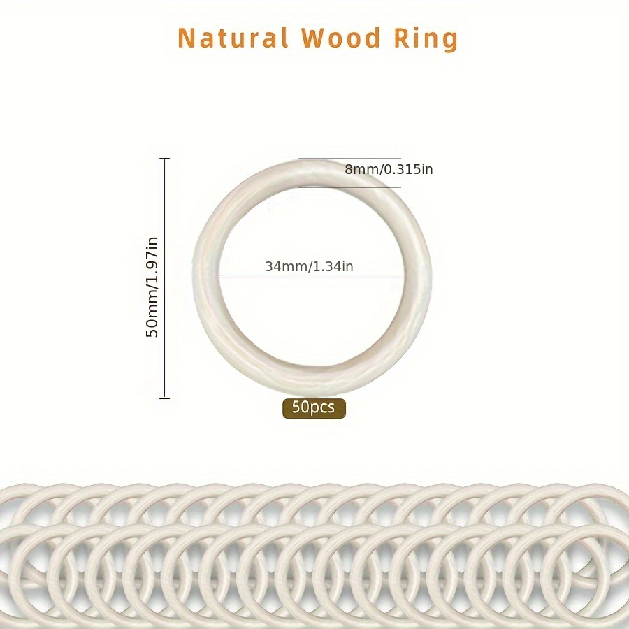 Solid Wooden Rings For Crafting 5 Sizes Ring Pendant And - Temu