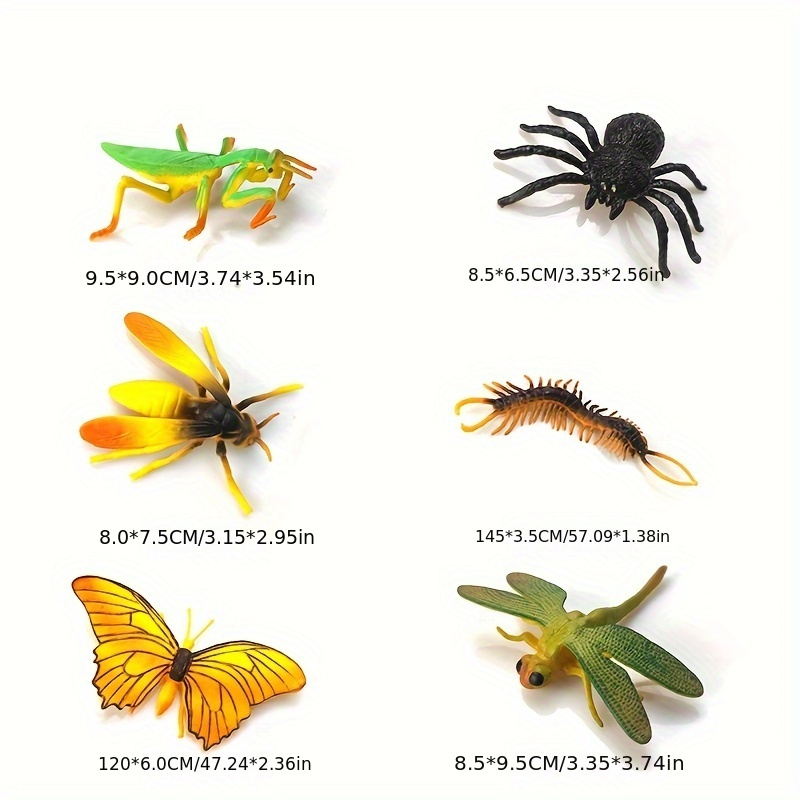 Juego de 73 mini insectos falsos de plástico, juguete realista de insectos  para niños, colorido surtido de insectos para niños pequeños, fiesta
