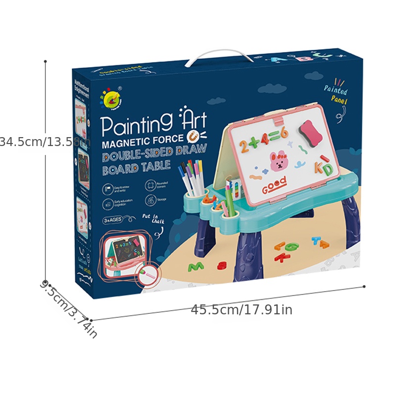 1pc lavagna bianca e lavagna a doppia faccia, tavolo da disegno per  bambini, con materiale didattico, accessori per la pittura per bambini  piccoli