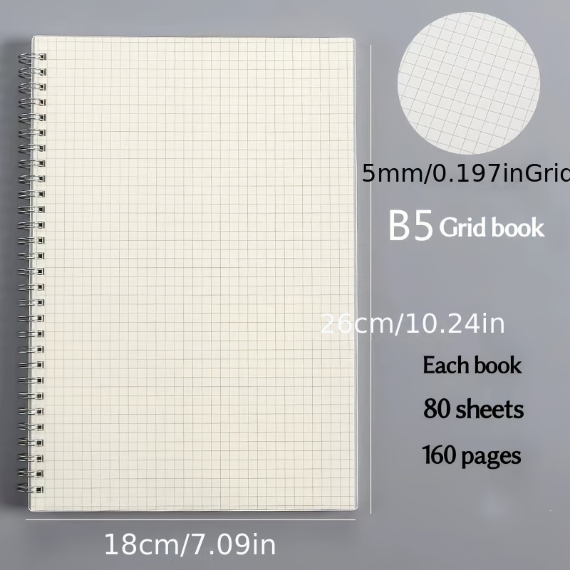 Matte Thickened Coil Notebook Horizontal Grid Blank Notebook
