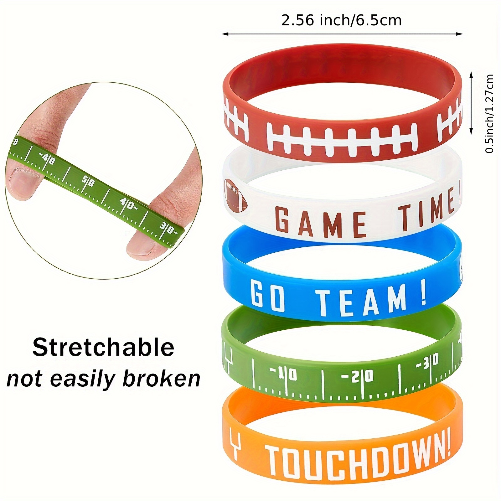 Sports Team Logo Set of 2 NFL Rubber Wrist Bands Bracelets