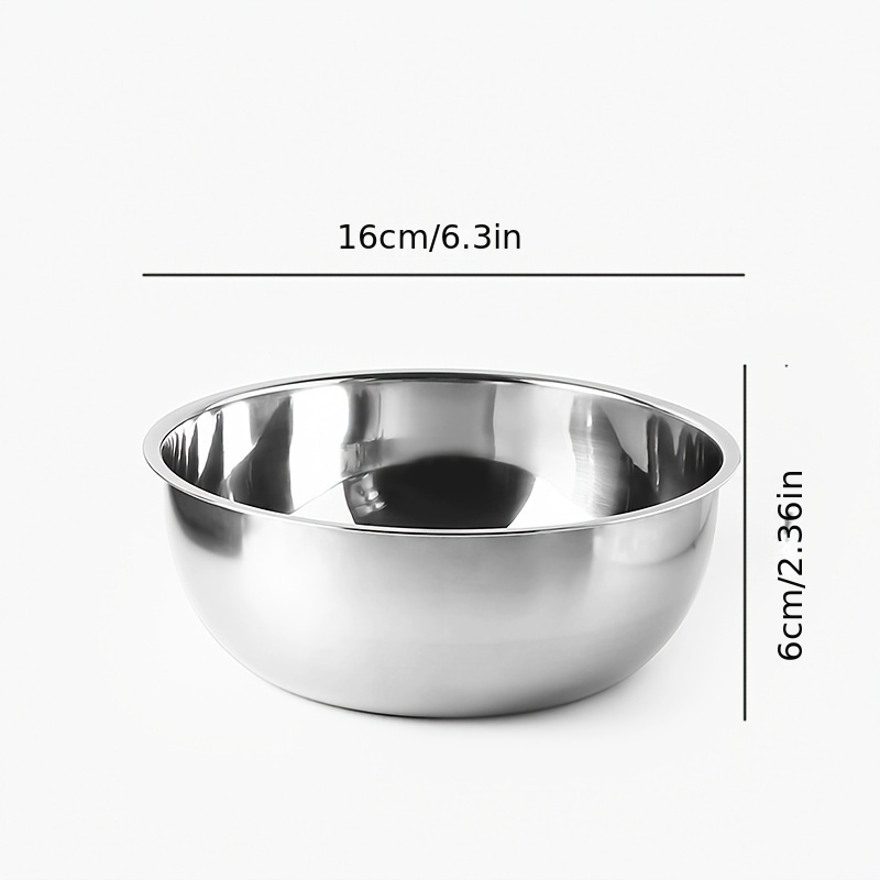 TEMU Salad Bowl Mixing Bowl Soup Bowl Stainless Steel Food Storage For 1-2 People, 16-18cm Kitchen Cooking Baking Dish Easy To Clean