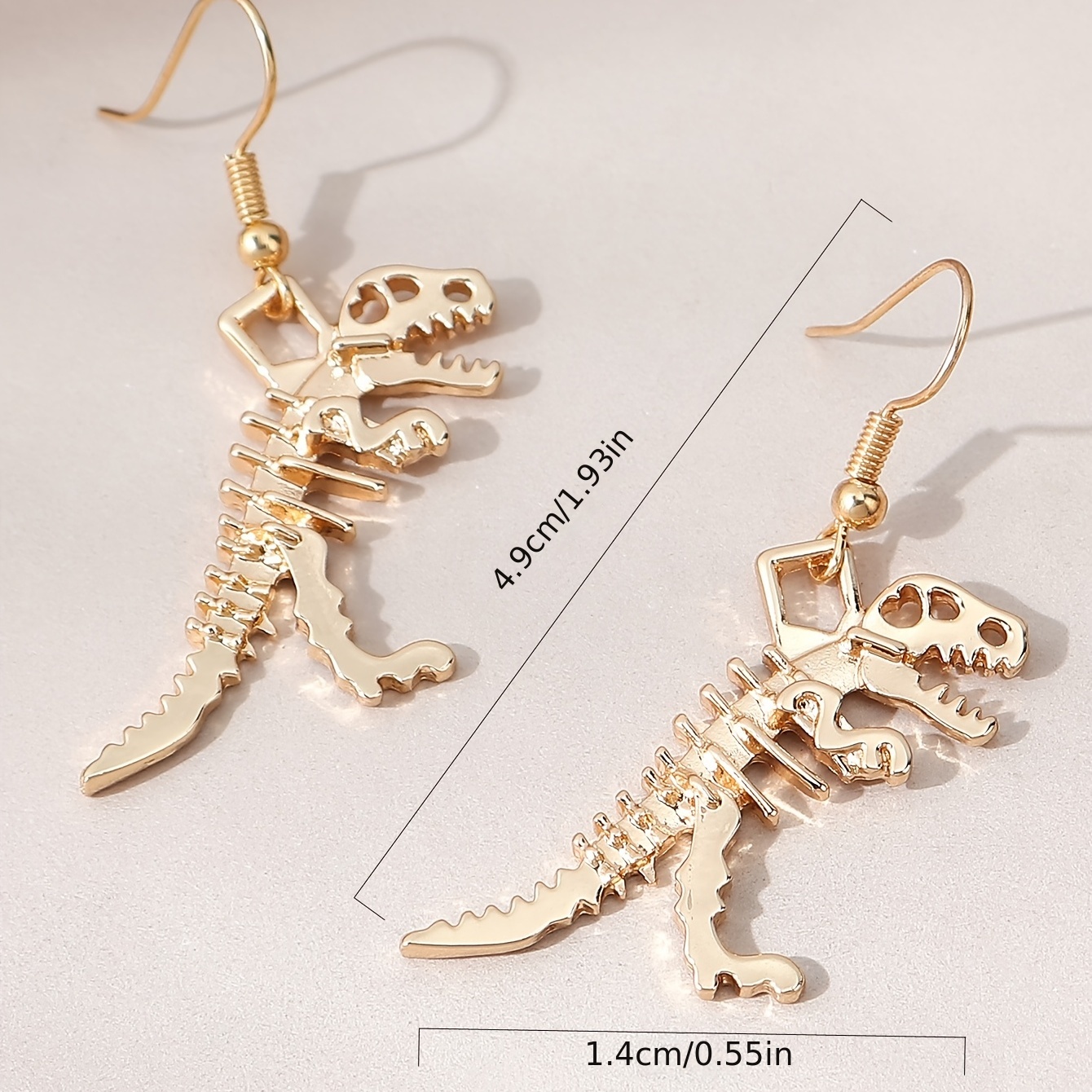 Punk Style Dinosaur Skeleton Drop Earrings