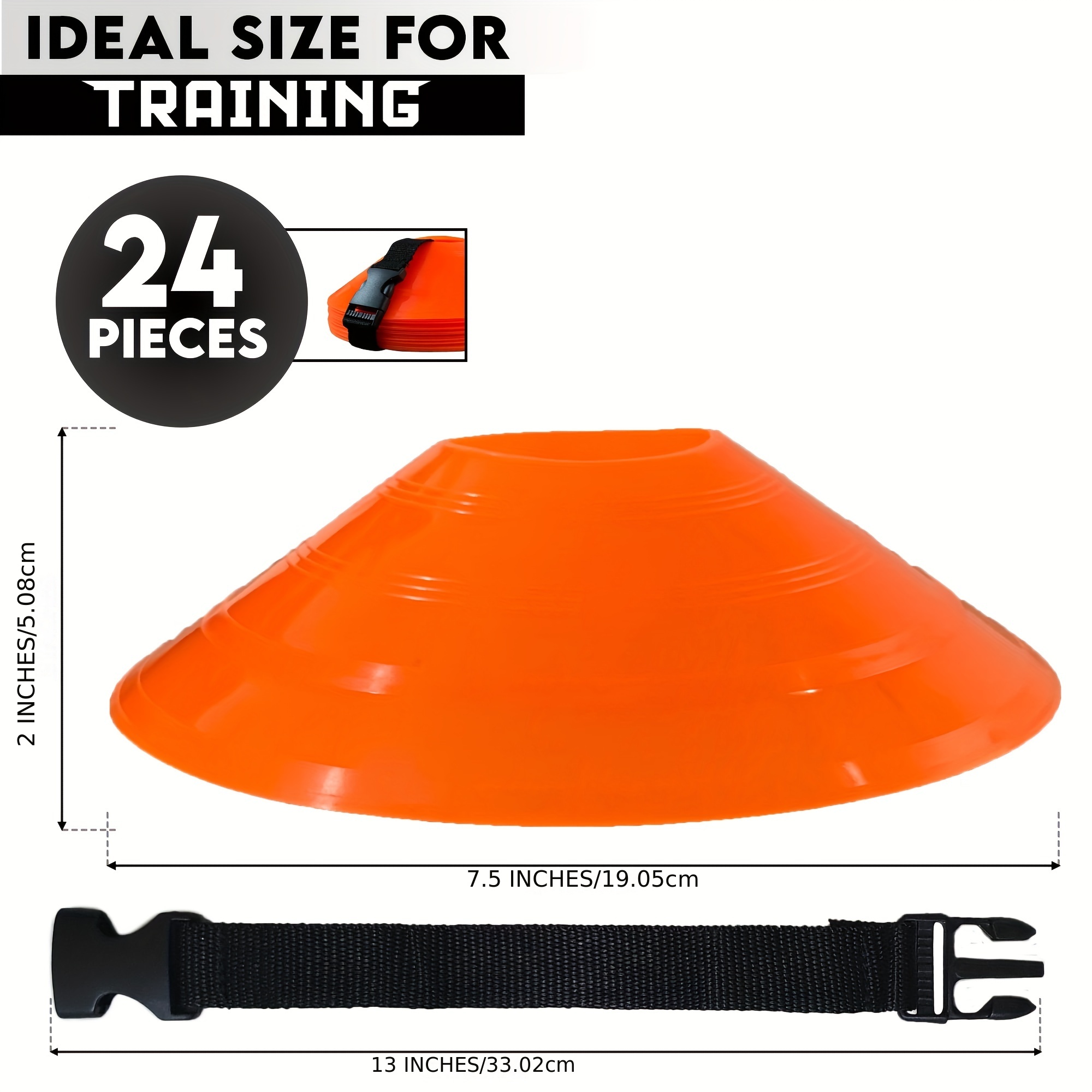 24pcs Flexible Soccer Cones for Training