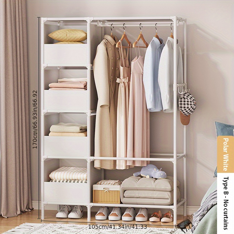 No Drilling Wardrobe Storage Rack Clothing Layer Divider - Temu