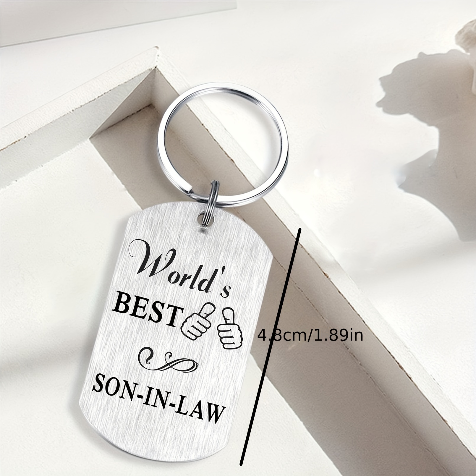World's Best Son-in-law Tag Keychain Metal Key Chain Ring Birthday Christmas Thanksgiving Gift for Son-in-law,Son Gifts,Temu