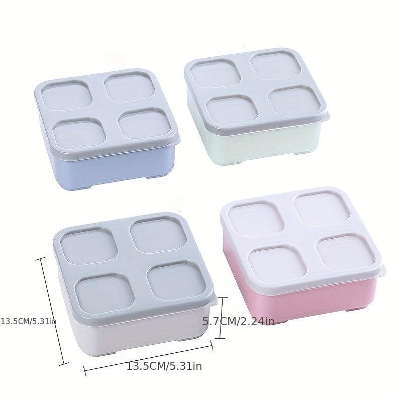 1pc Reusable Meal Prep Container Snack Box, 4 Grids Stackable Lunch Box,  Portable Food Storage Container, Suitable For Work And Travel, Random Color