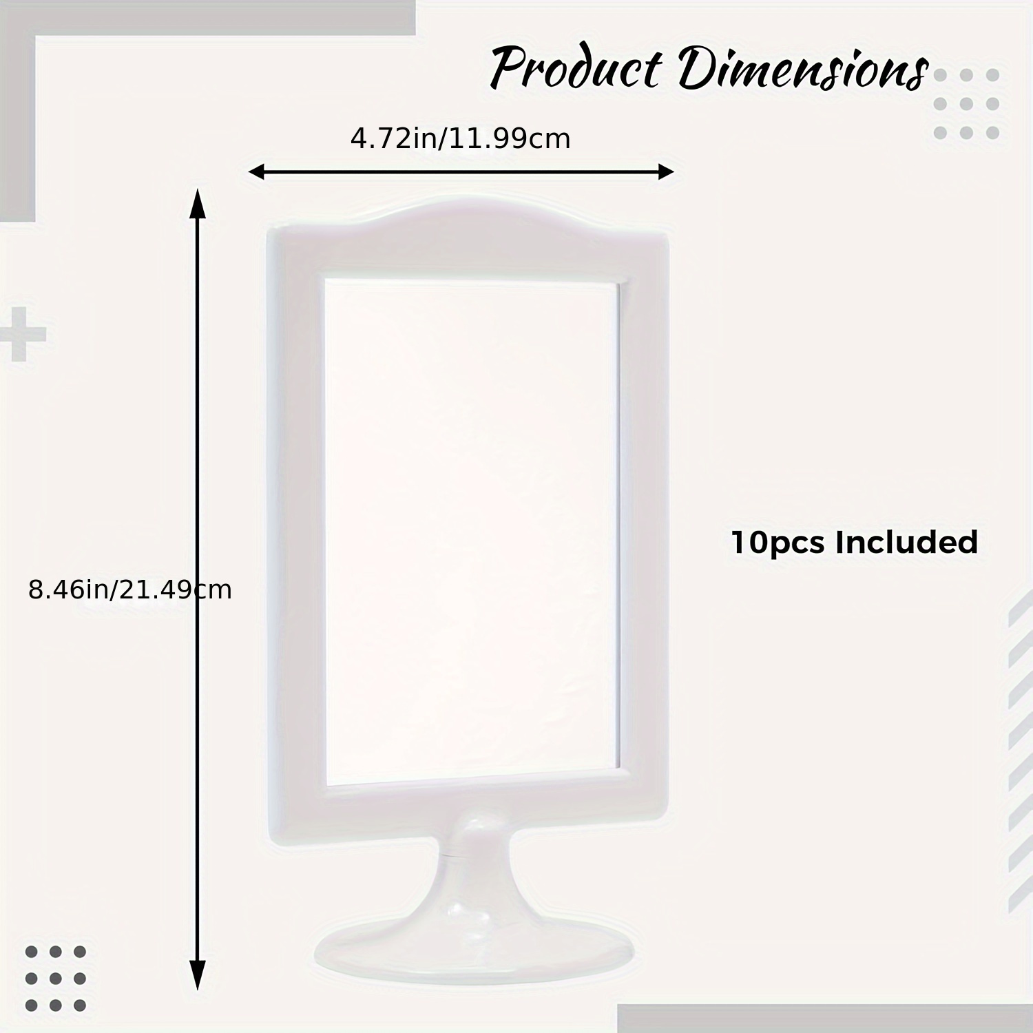 Double Sided Pedestal Picture Frames for 4x6 Inch Photos (White