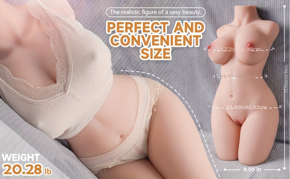 20.28LB Sex Doll Male Masturbator with 3-in-1 Soft Big Breast Tight Pussy & Ass Sex, Adult Torso Sex Toy Dolls for Men Orgasm, Realistic Convenient Fleshy Masturbation Size.