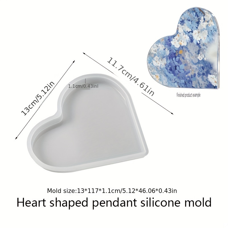 Zpaqi Heart Sign Mold 4 Resin Mold Silicone Mold for Epoxy Resin Heart Memorial Molds, Other