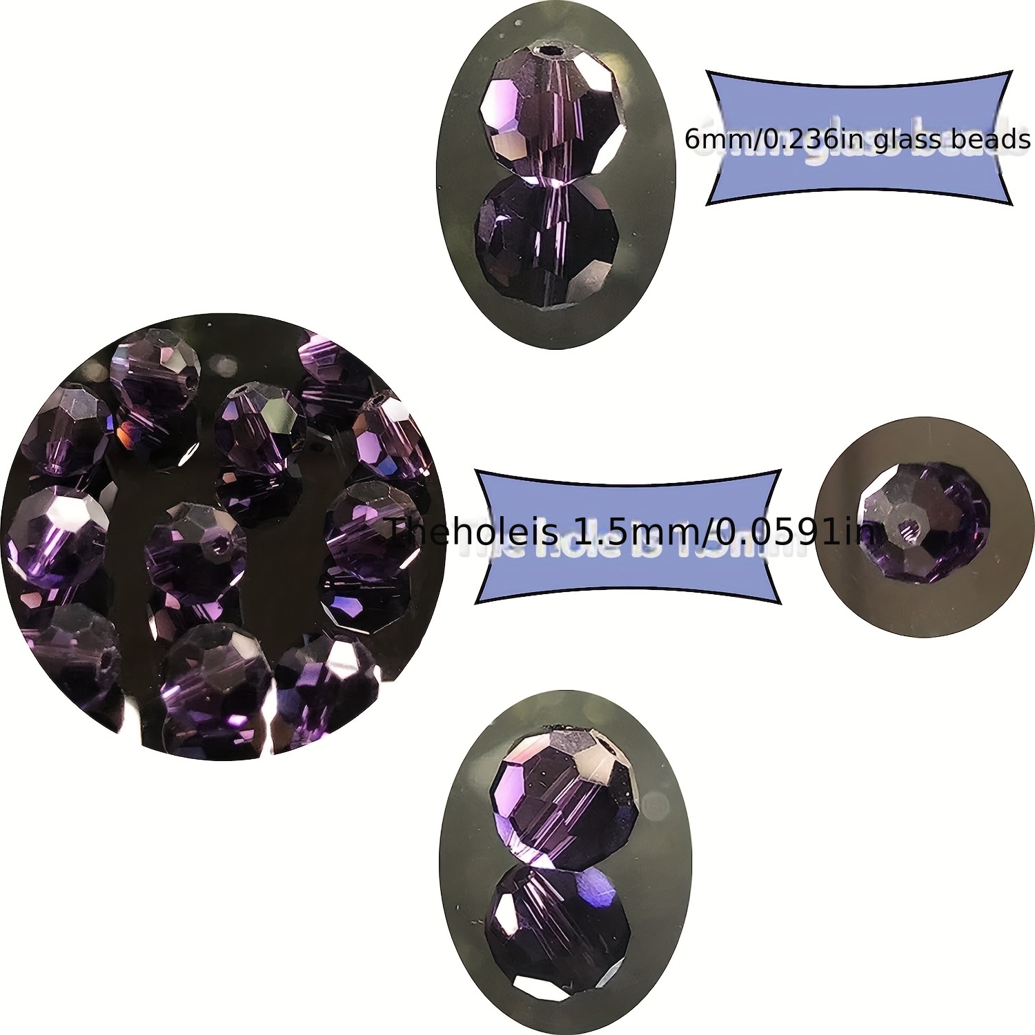 Purple Glass Synthetic Crystal Beads Violet Faceted Beads - Temu