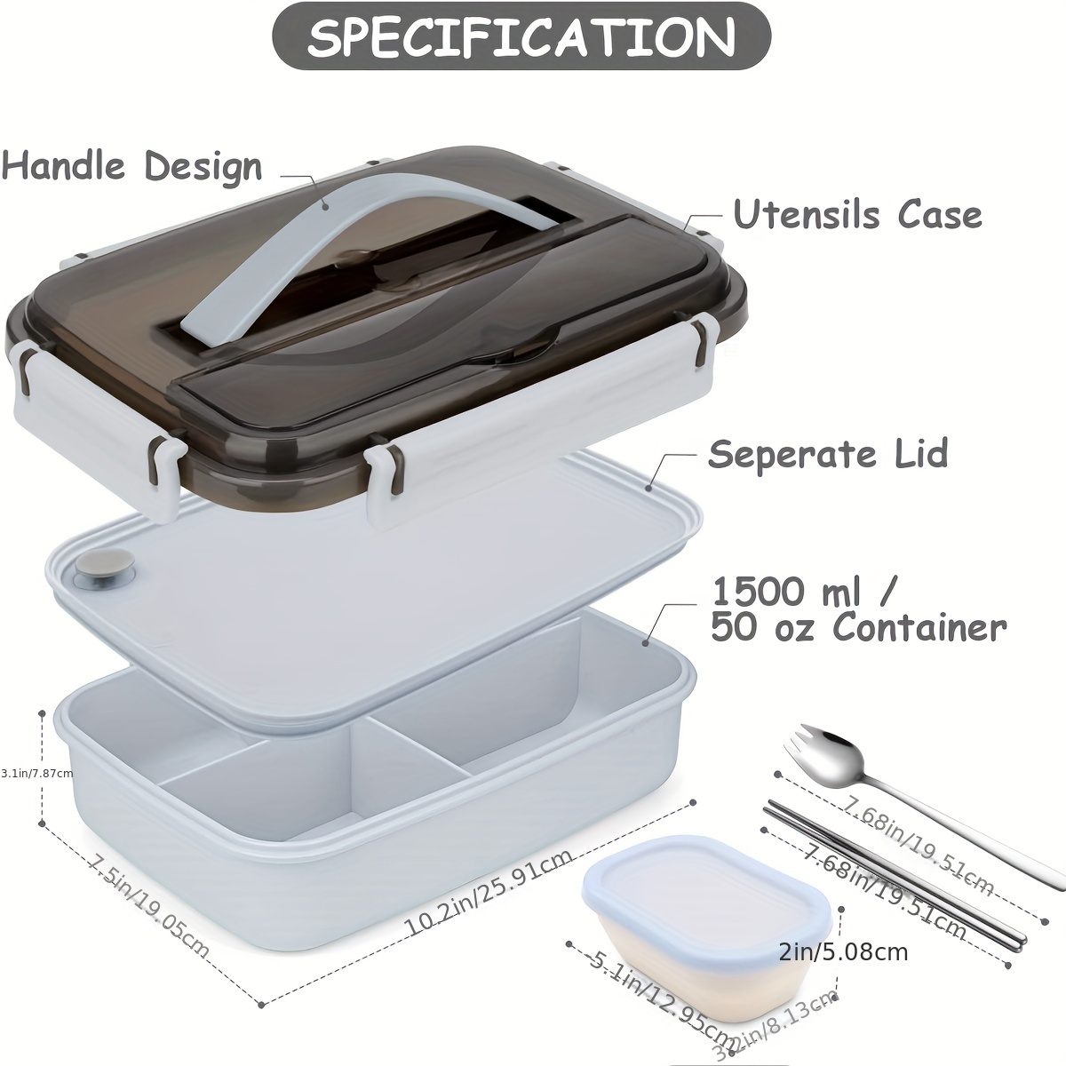 1pc Plastic Lunch Box, Minimalist Clear Multifunction Food Storage