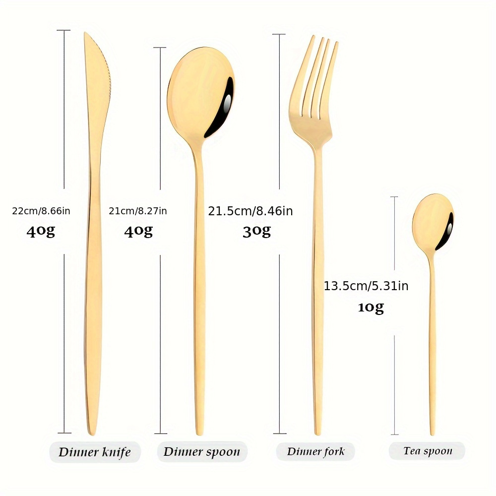 Specchio 24 Pezzi Set Di Posate Dorate Stoviglie Da Cucina Coltelli  Forchette Cucchiai In Acciaio Inossidabile Posate Per La Casa Set Di Posate  Set Di Posate, Servizio Per 6 - Temu Italy