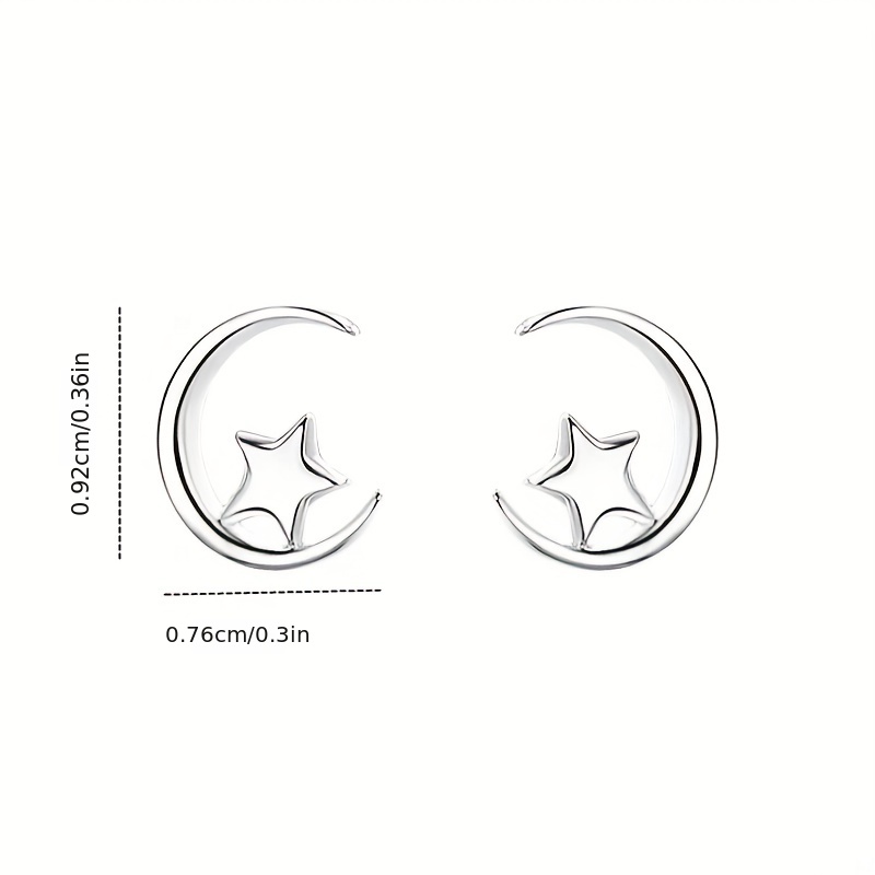 Star Moon Silvery Earrings