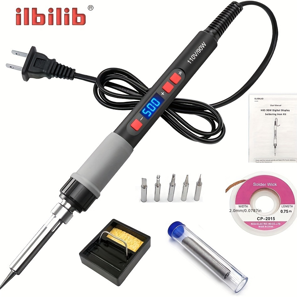 

Soldering Iron Kit, 90w Digital Display Soldering Welding Kit With Ceramic Heater, 10 In 1 Adjustable Temperature 356°f-932°f, Soldering Kit For Jewelry, Metal, Electronic, Diy, Portable