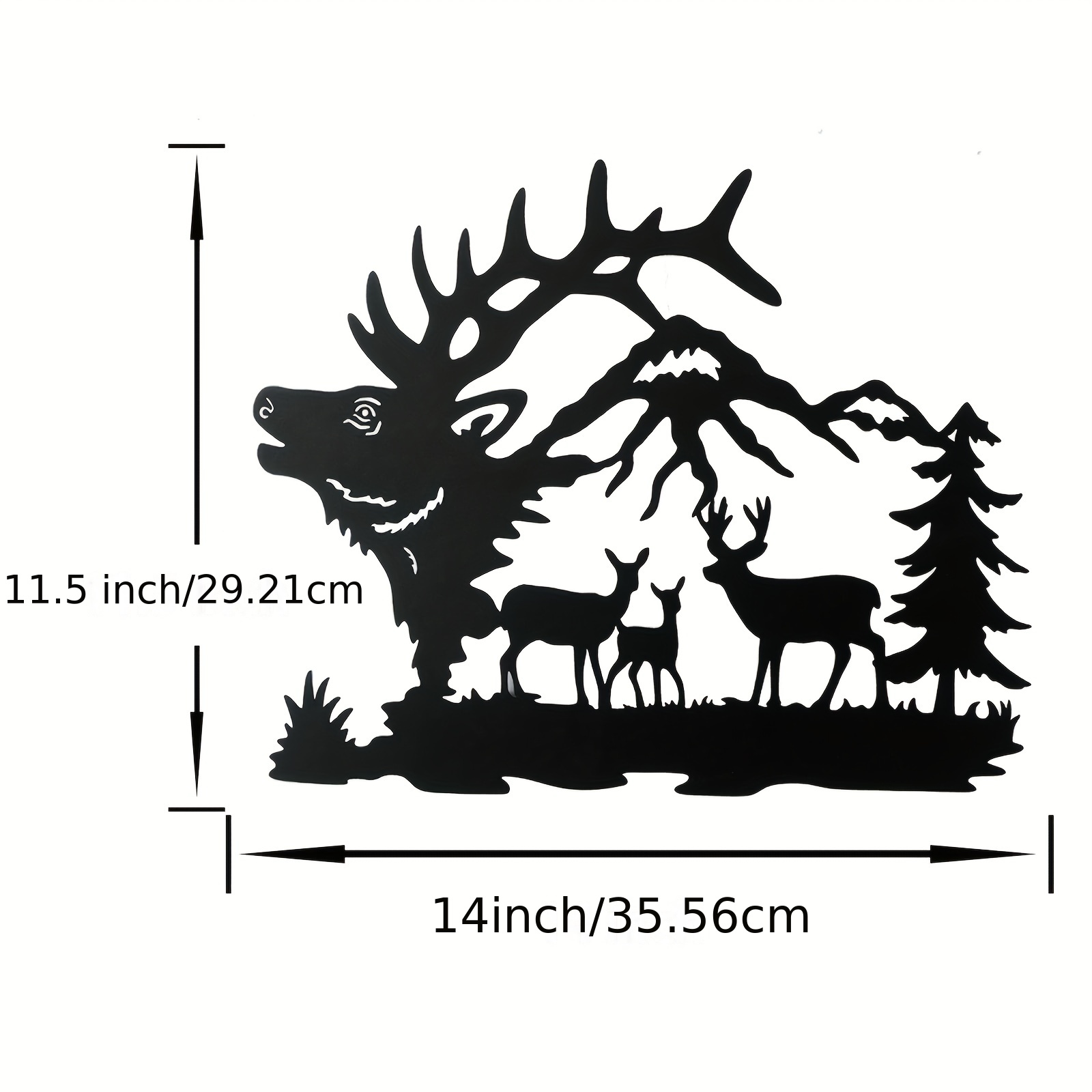 HomeRustique Real Wooden Cabin Decor with Bear, Deer and Moose (Set of 3) -  Woodland Rustic Wall Decoration for Home, Log Cabin, Hunting Theme