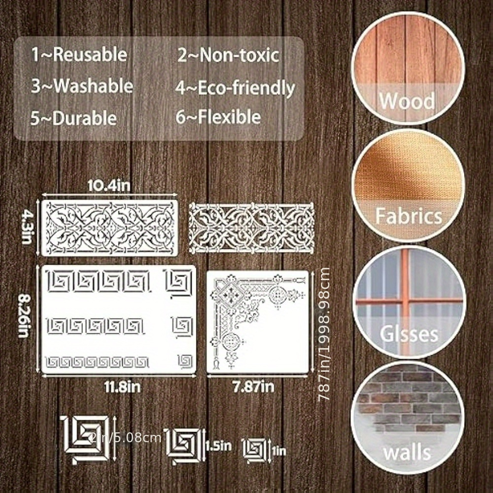 Wall Stencils Border Stencil Pattern Reusable Template for DIY wall