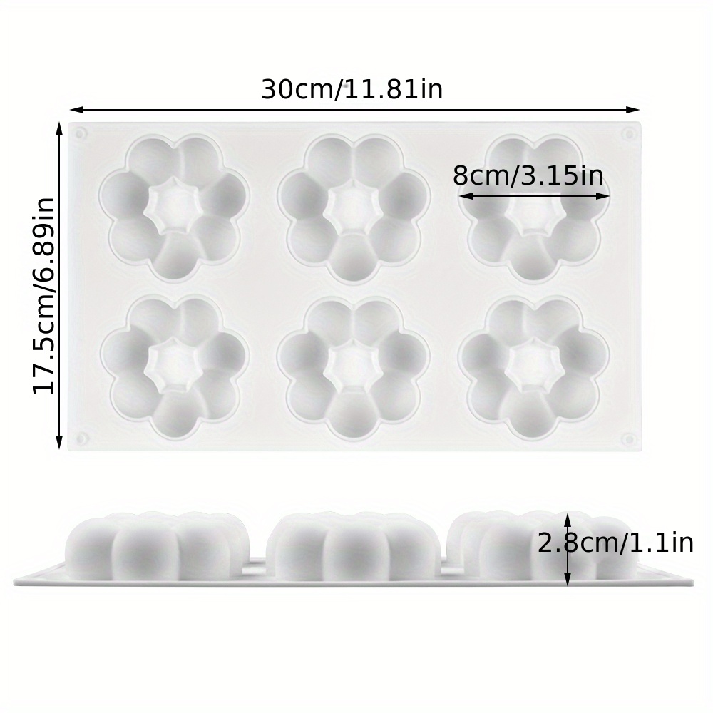 3d Cube Bubble Candle Molds, 6 Cavity Silicone Mould, Cake Baking Mold,  Bakeware Muffin Tray Diy Tools For Cake Candy