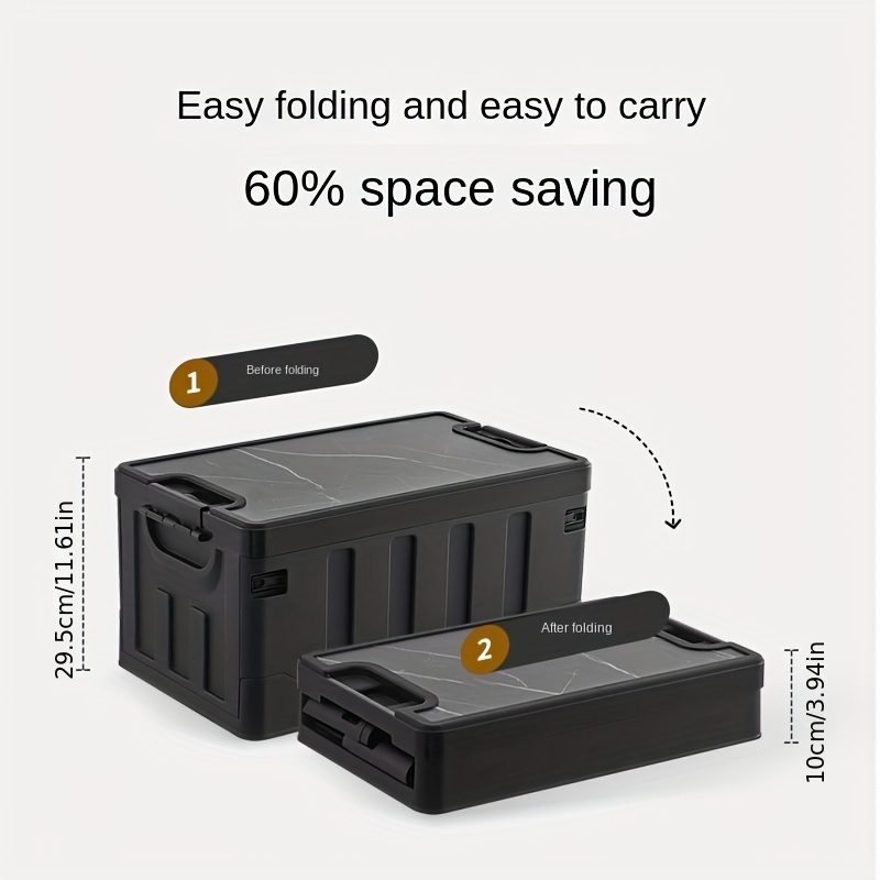 40L/70L Outdoor Camping Folding Storage Box Double Layer Thickened Foldable  Storage Box Car Trunk Sorting Box Organizer