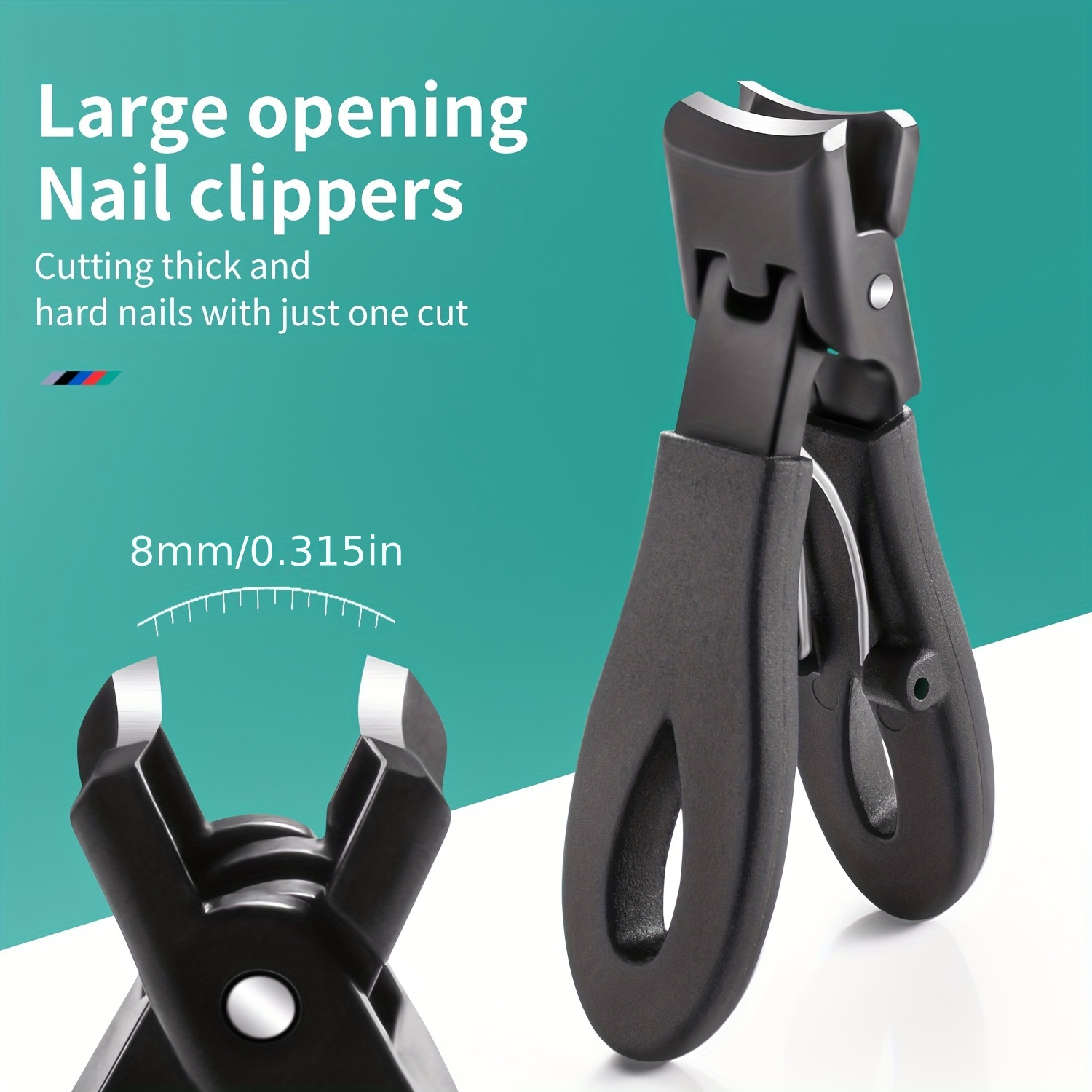 

Heavy-duty Nail Clippers With Large Opening, 8mm Wide Blade Edge, Splash-proof, Sharp And Durable Manicure Tool, Classic Style - Ideal For Thick Nails