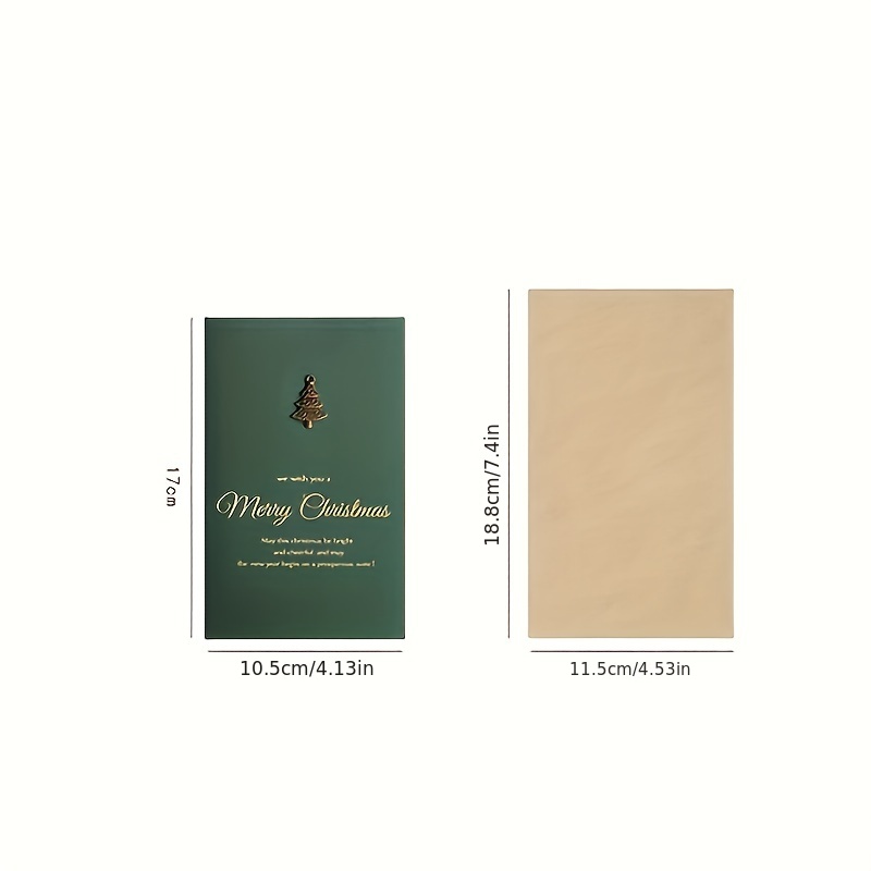 Kraft Christmas Cards Vintage Gold Foil Premium Design - Temu