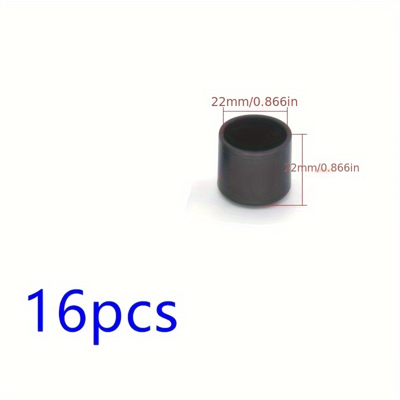 Image of 16mm-25mm Black Pvc Round Rubber Furniture Leg Caps, 16pcs Of Table Leg Protectors, Suitable For Indoor And Patio Use