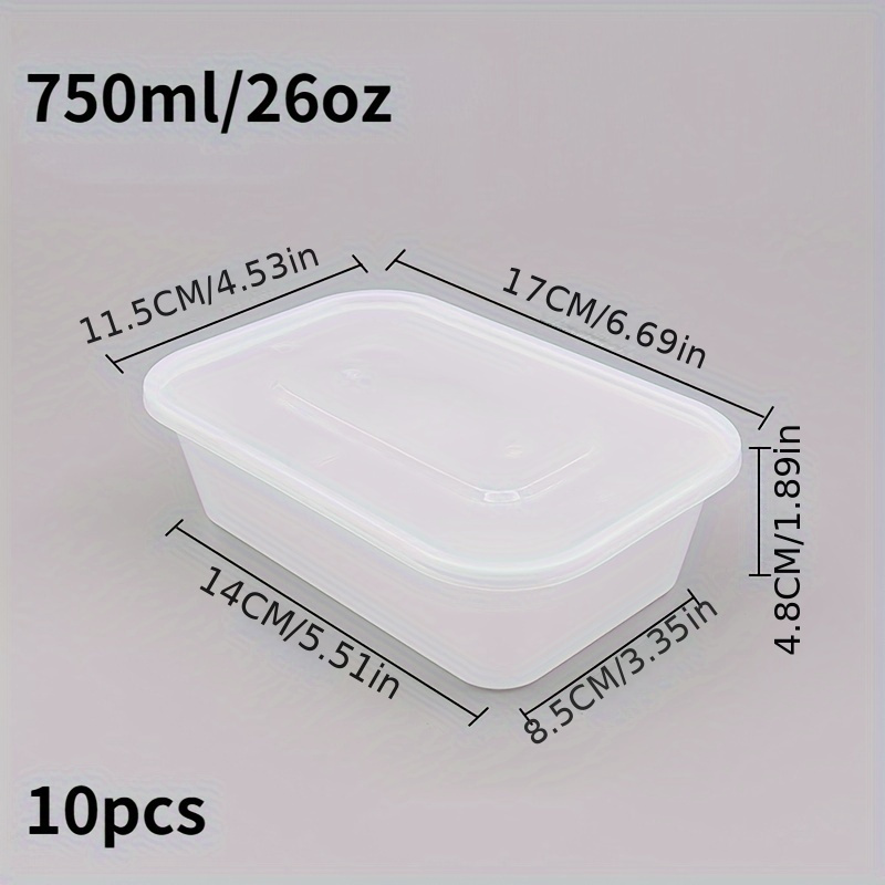10 ta 25 oz taom tayyorlash konteynerlari, qoplama, qayta ishlash va boshqa uy maishiy buyurtmalar uchun muvozanatli qoplamaliklar bilan uy, restoran, oziq-ovqat oluvchi, piknik va tadbirlar uchun moslashtirilgan. Ikkita qoplamalik bilan.