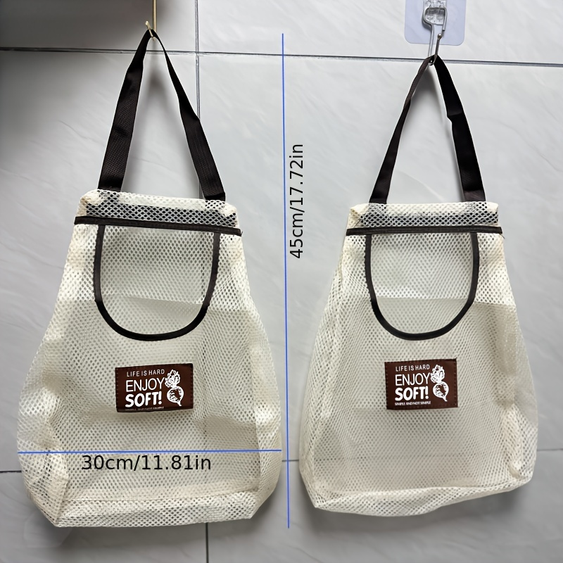 1 large multi functional mesh storage bag wall mounted hand carry portable breathable Product details 5