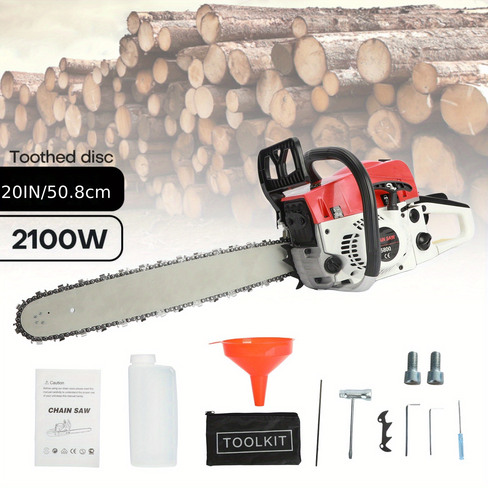 

Gasoline Chain Saw - Powerful 2-stroke Engine, 20-inch Saw Chain, Cutting Tool, Wood Cutting, And Ranch, Farm - Design, , Shockproof Handle, Suitable For Family Gifts