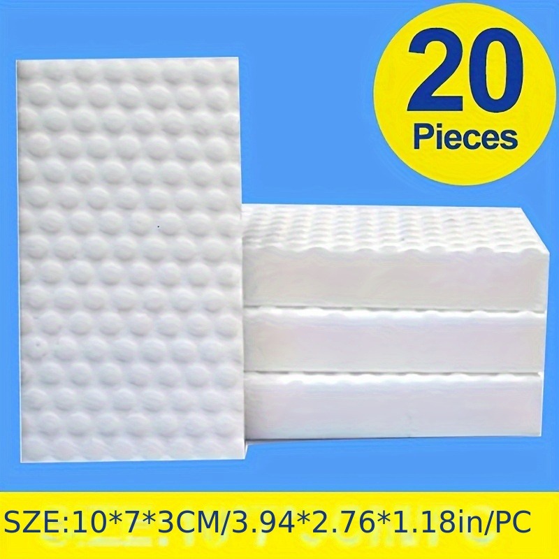 Double-compressed Sponge Eraser | Magic Melamine Sponge For Kitchen, Bathroom, Bedroom | In 10*6*2cm And 10*7*3cm Sizes