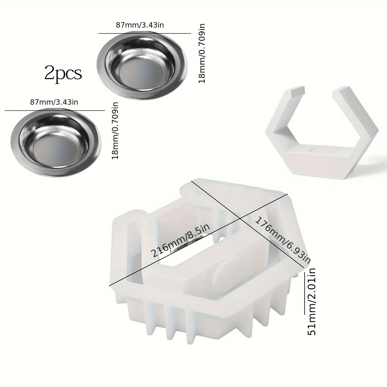 [resin Mold] 1pc Stove Mold + 2pcs Accessories Geometric Stove Silicone Mold Plaster Cement Diffuser Square Hexagonal Arch Candle Holder Melted Wax Stove Home Decorations