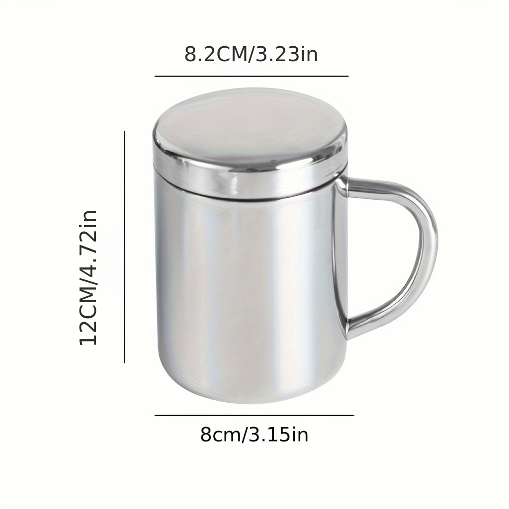 TEMU 1pc, 304 Stainless Steel Coffee Mug With Lid, Double Wall Insulated Coffee Cups, Water Cups, Summer Winter Drinkware, Gifts