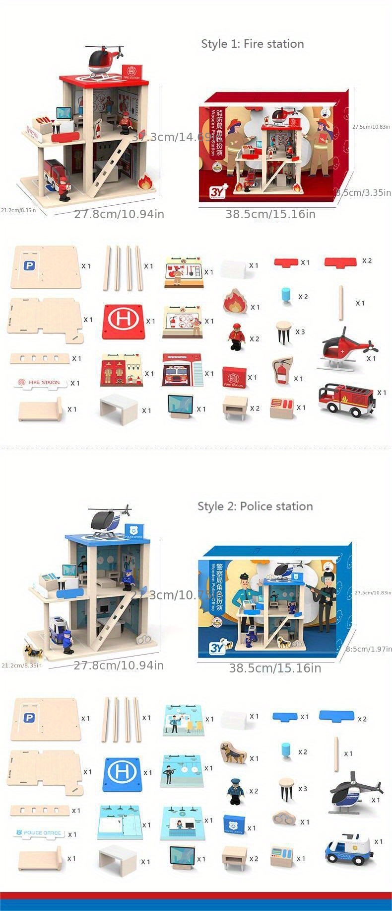 Nouveau Jeu Rôle Play House Police Fire Department - Temu France