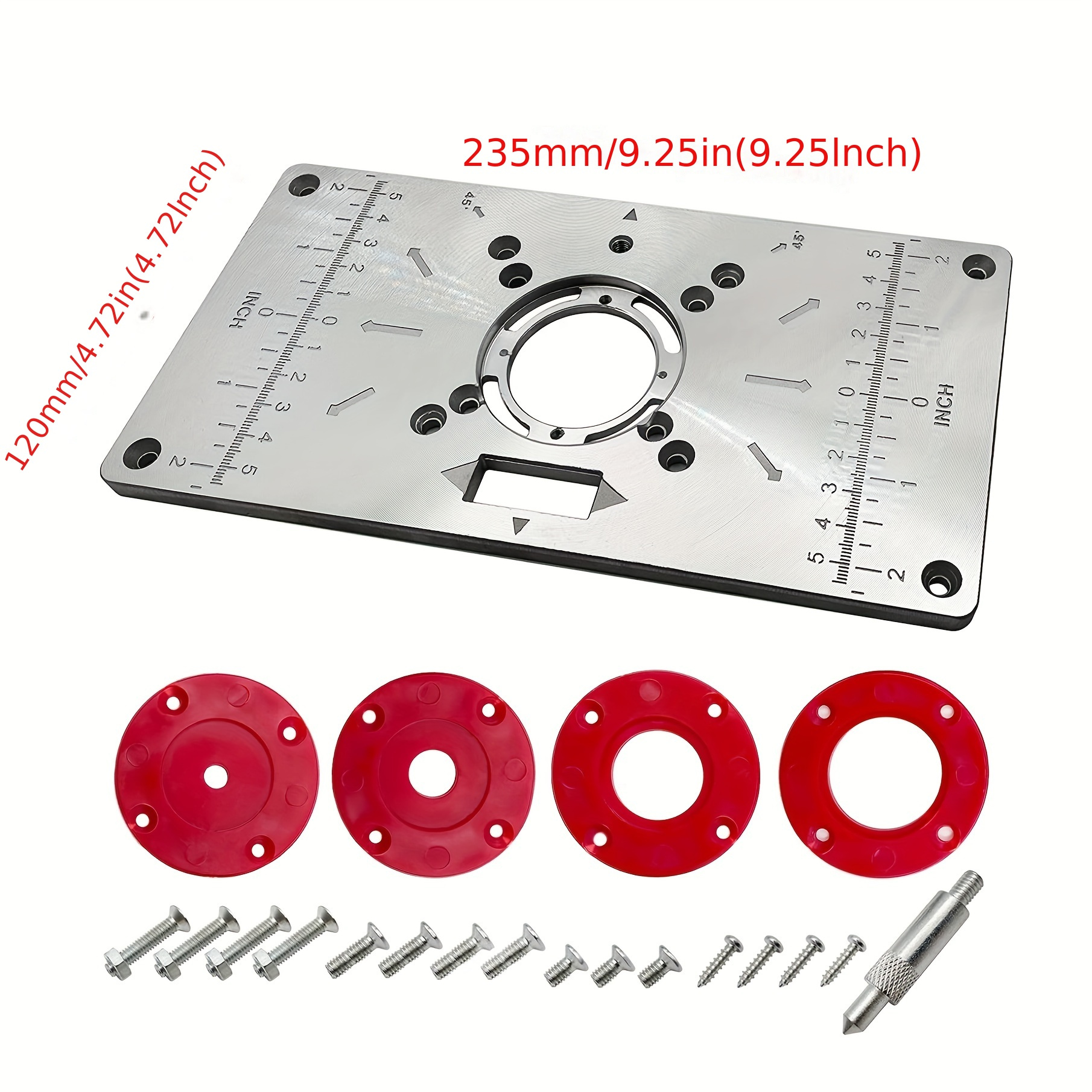 

Router Table Insert Plate Table, Aluminium Alloy Woodworking Benches Router Plate Wood Tools With 4 Rings And Table Saws For Multifunctional Wood Plate Machine Engraving