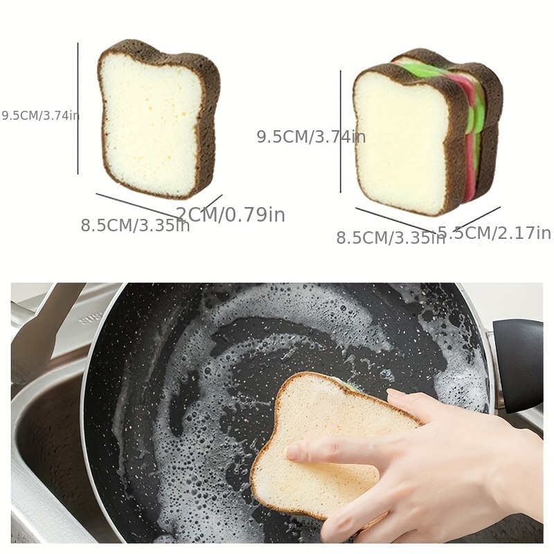 Kitchen Cleaning Dishwashing Cloth Bread Toast - Temu
